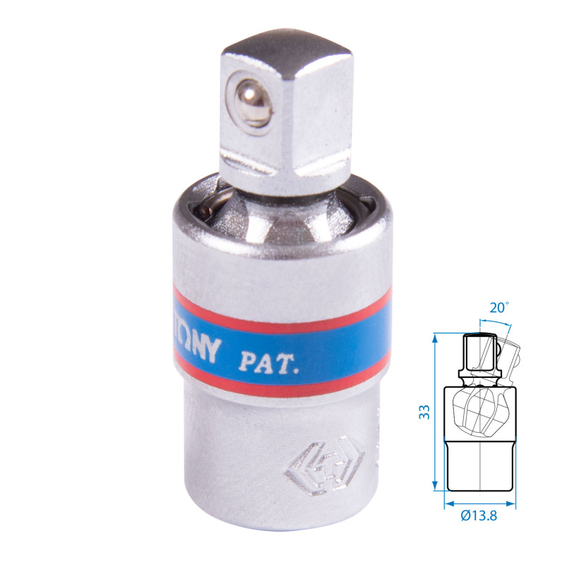 KING TONY Кардан 1/4", шаровый 2793