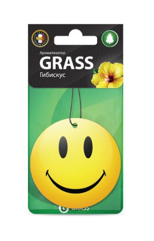 Картонный ароматизатор "GRASS" "Смайл" (гибискус)