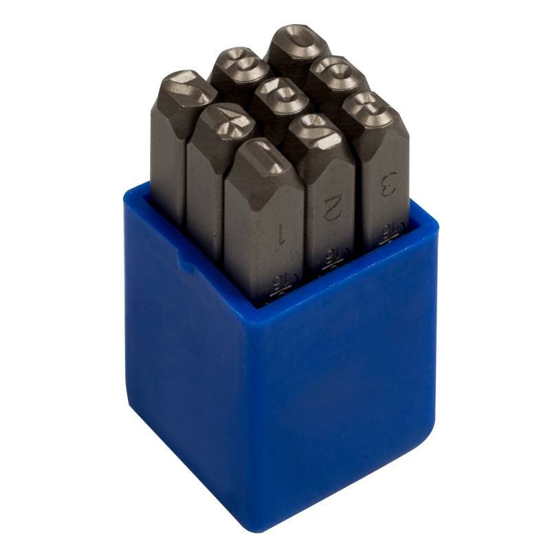 KING TONY Набор ударных клейм 4 мм, цифры, 9 предметов  11409SQ04