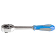 KINGTONY Трещотка 3/8", 200 мм, 32 зубца, флажковая с кнопкой, фиксатор 3771-08G