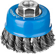 Щетка чашечная для УШМ, плетеные пучки ст проволоки 0,5мм, 65ммхМ14,35275-065_z02
